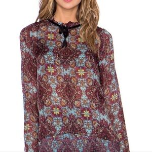 For Love And Lemons Geneva Blouse Cornflower Blue